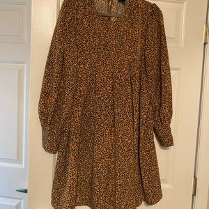 Cheetah print babydoll style dress